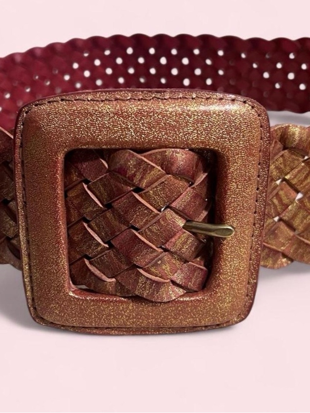 Braided Metallic Women's Belt - Picture 2 of 8